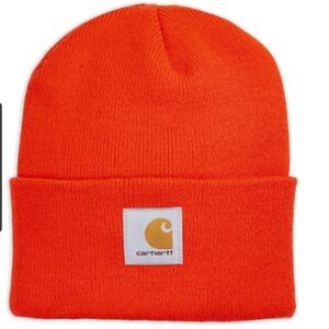 CARHARTT Watch Hat Beanie Fold up cuffed Bright Orange Unisex One size fits most